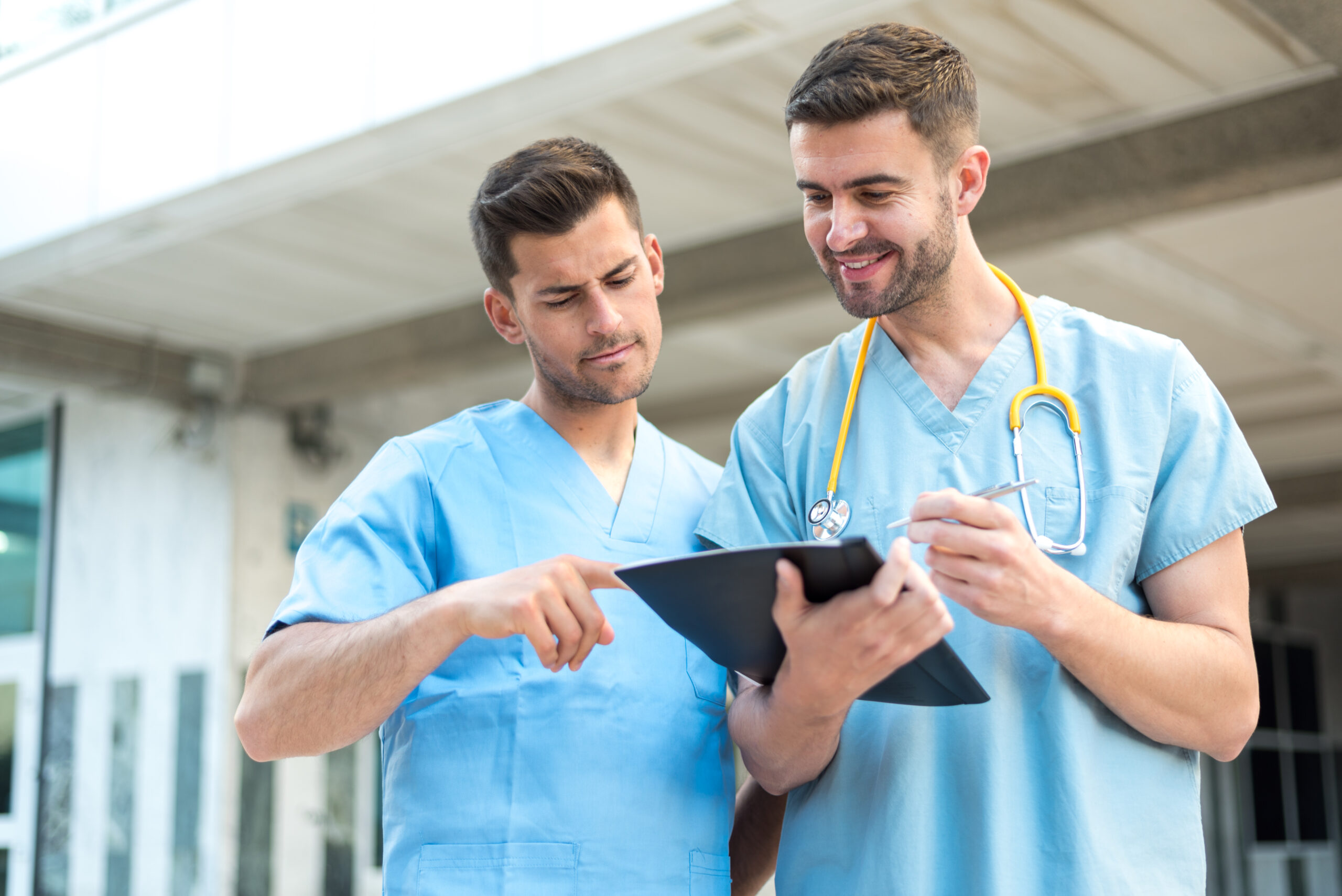 male nurse with stethoscope